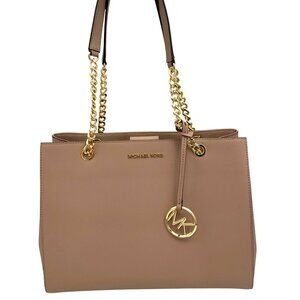 Michael Kors Susannah Blush Pink/Nude Saffiano Leather Large Shoulder Bag VGC